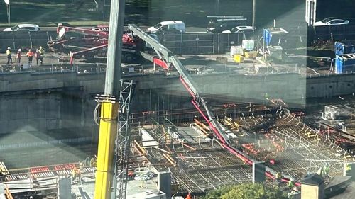 Two men were working on a concrete pumper when the arm failed and they were struck by a large piece of the equipment. 