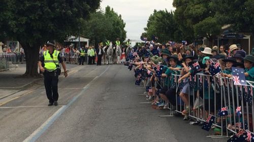 People have been lining up all day hoping to catch a glimpse of the royals when they arrive. (SA Police)