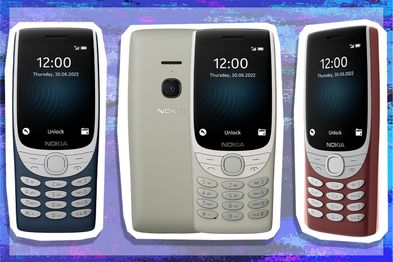9PR: Nokia 8210 Feature Phone, Blue, Sand and Red