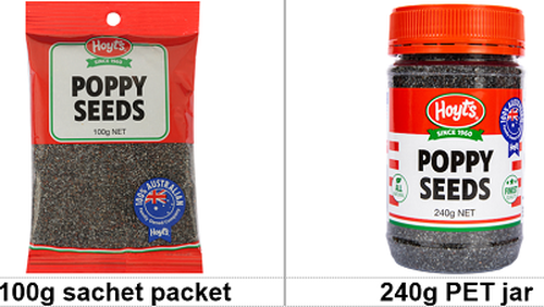 Hoyts Poppy Seeds recalled.