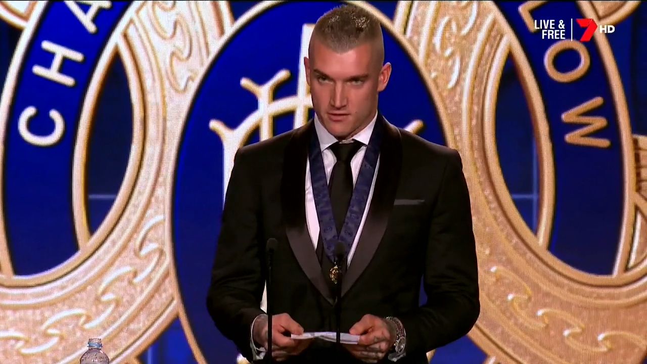 Martin pays emotional tribute to parents after winning Brownlow