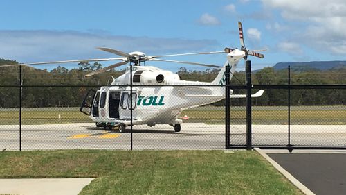 A 52-year-old Barrack Heights man was flown to hospital after a hand-held angle grinder he was using exploded in his face (Supplied).