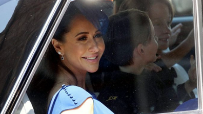 Jessica Mulroney arrives for the royal wedding