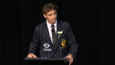 Mason Black private school captain speech sexual assault
