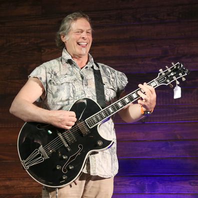 Ted Nugent performs with his Gibson Byrdland guitar that will be auctioned as part of 'The Ted Nugent Guns, Guitars & Hot Rod Cars' auction presented by Burley Auction House at Tucker Hall on March 26, 2021 in Waco, Texas. 