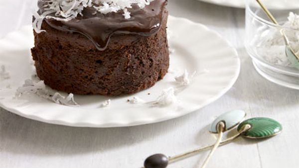 Rum, chocolate and coconut cakes