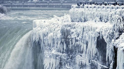 Arctic weather conditions have transformed Niagara Falls in Ontario into a glittering icicle wonder.