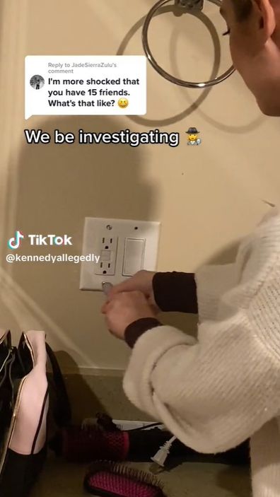 Kennedy Calwell finds hidden camera in outlet in Airbnb