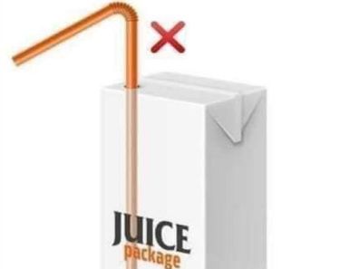 How to use a straw in a popper juice box