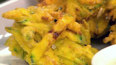 Recipe:&nbsp;<a href="http://kitchen.nine.com.au/2016/05/19/14/02/indian-zucchini-fritters" target="_top">Indian zucchini fritters</a>