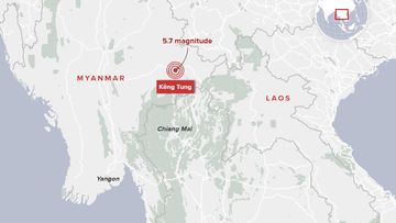 Earthquake in eastern Myanmar.