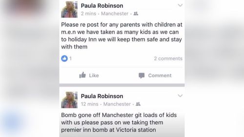An employee at an inn near the arena confirmed they've also taken in lost children. (Facebook)