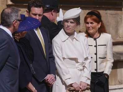 Princess Eugenie, centre, with her mother Sarah Ferguson, 