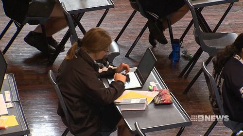 Students used their own computers but a locked down web browser prevented them from accessing the internet or spellcheck.