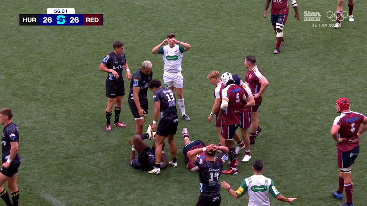 Queensland Reds bomb golden chance after Jordie Barrett red card mars Hurricanes star's 100th game