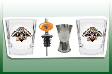 9PR: Tigers Spirit Glasses, Jigger and Pourer Set