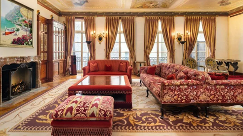 One of the 17 rooms in the New York townhouse once owned by the late fashion icon Gianna Versace.