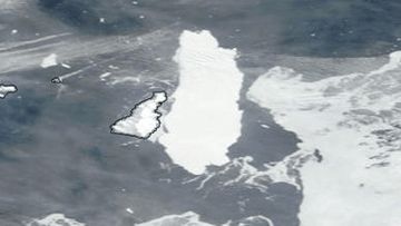 An iceberg has crashed into and bounced off Clarence Island near Antarctica.