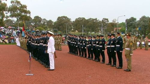 The service underway at the Australian War Memorial.
