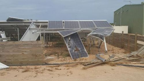 The damaged solar panels. (WA Police)