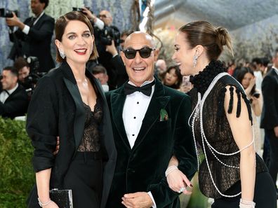 Felicity Blunt, Stanley Tucci and Emily Blunt at the 2026 Met Gala celebrating "Costume Art" at the Metropolitan Museum of Art on May 4, 2026 in New York City. 