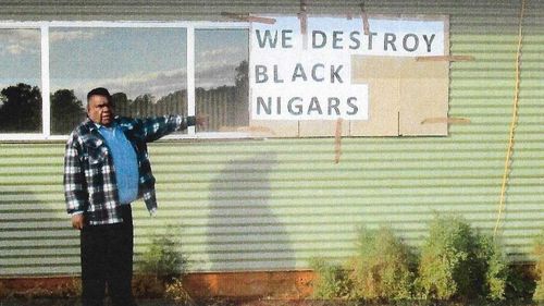 Racist signs at Aboriginal station seized