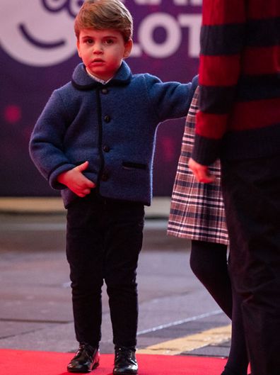 Prince Louis attends a special pantomime performance at London's Palladium Theatre, hosted by The National Lottery, to thank key workers and their families for their efforts throughout the pandemic on December 11, 2020 in London, England