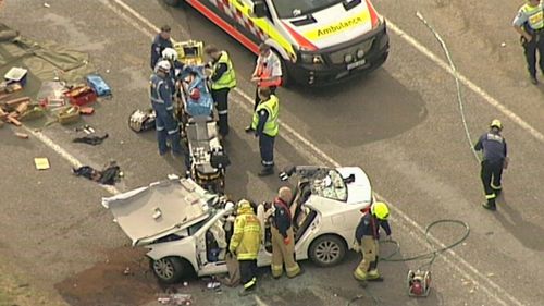 The cars collided head-on near Singleton.