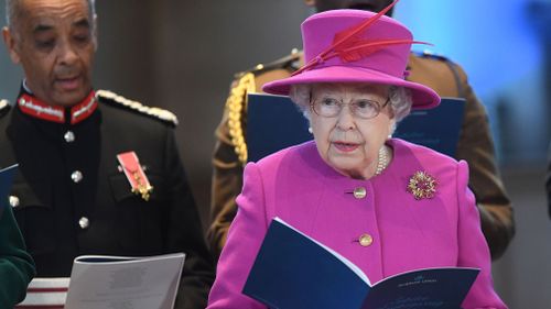 Elizabeth II attending the Scripture Union's 150th anniversary service of celebration on December 6. (AAP)