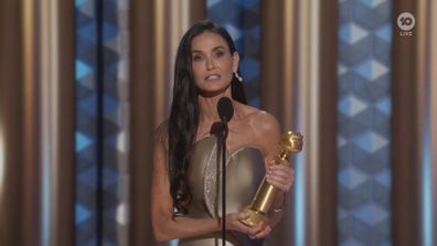 Pidato penerimaan Golden Globes 2025 yang emosional dari Demi Moore.