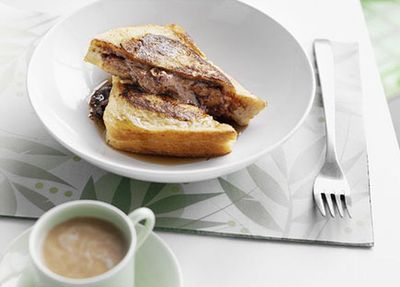 Recipe: <a href="http://kitchen.nine.com.au/2016/05/17/15/34/frenchtoasted-chocolate-and-banana-sandwiches" target="_top">French-toasted chocolate and banana sandwiches</a>