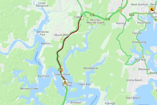 The crash has caused heavy traffic to back up to Mount White. Picture: livetraffic.com