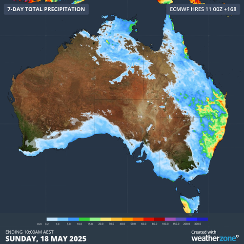 Much of Australia's east coast is set for an entire week of wet weather.