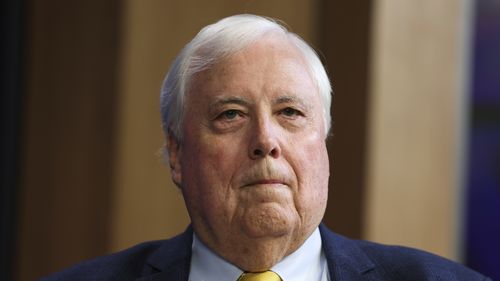 Clive Palmer, Trumpet of Patriots chairman and party spokesperon, ahead of an address to the National Press Club of Australia in Canberra on Thursday 13 March 2025. fedpol Photo: Alex Ellinghausen