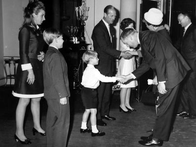 Prince Edward meets Neil Armstrong at Buckingham Palace, 1969.