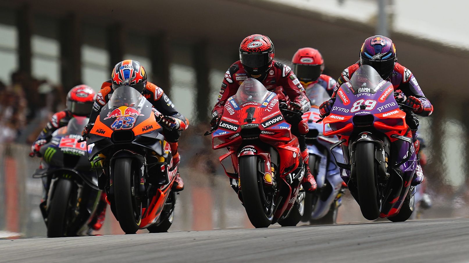 The start of the 2024 Portuguese Motorcycle Grand Prix at the Algarve International Circuit.