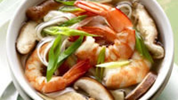 Asian prawn and noodle soup