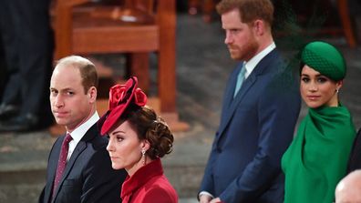 Prince William, Duke of Cambridge, Catherine, Duchess of Cambridge, Prince Harry, Duke of Sussex and Meghan, Duchess of Sussex attend the Commonwealth Day Service 2020 on March 9, 2020 in London, England. (Photo by Phil Harris - WPA Pool/Getty Images)