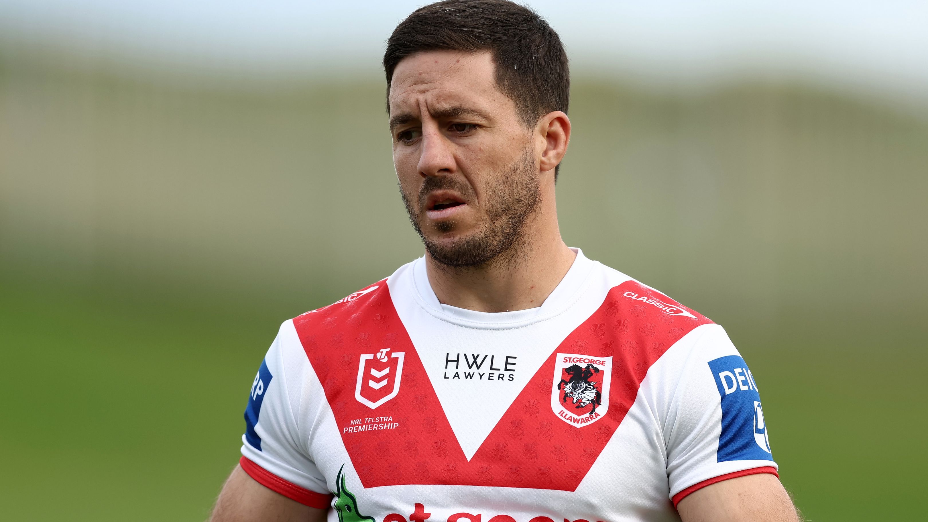 WOLLONGONG, AUSTRALIA - APRIL 30:  Ben Hunt of the Dragons warms up during the round nine NRL match between St George Illawarra Dragons and Canterbury Bulldogs at WIN Stadium on April 30, 2023 in Wollongong, Australia. (Photo by Matt King/Getty Images)