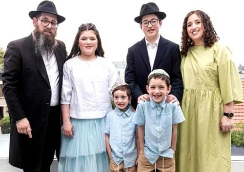 Rabbi Yaakov Levitan with his family