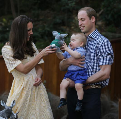 The Duke and Duchess of Cambridge with Prince George in Australia in 2014.