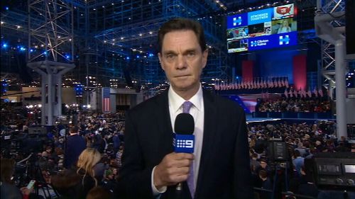 Robert Penfold reports from the Clinton camp on election night. (9NEWS)