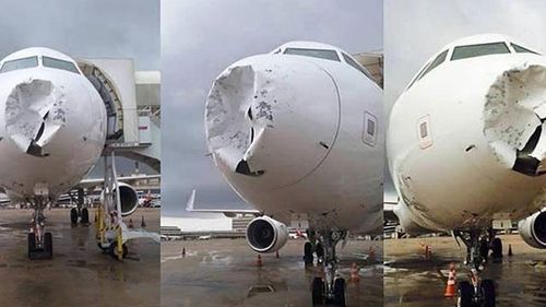 Brazilian jet makes emergency landing after flying in hailstorm