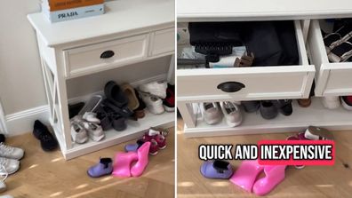 Entryway before decluttering and organising