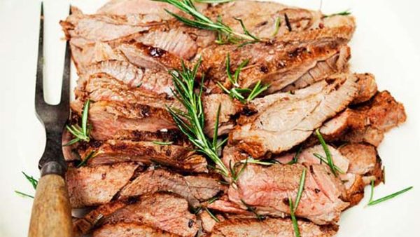 Marinated butterflied leg of lamb