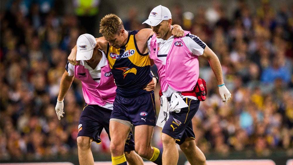 Sam Mitchell of the West Coast Eagles injured