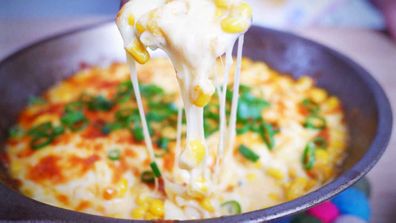 Cheesy one-pan corn