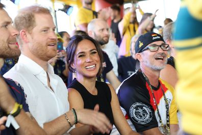 Prince Harry and Meghan, Duchess of Sussex during the Invictus Games in Duesseldorf, Germany, Wednesday, Sept. 13, 2023. 