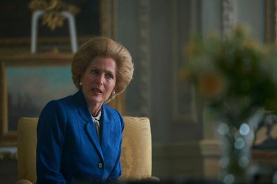 Gillian Anderson as Prime Minister Margaret Thatcher as seen on Netflix's The Crown. 