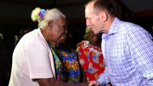 Prime Minister Tony Abbott arrives in the Torres Strait